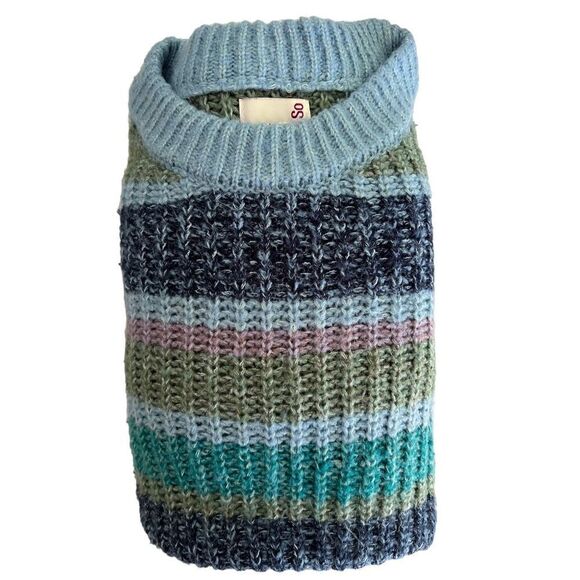 SO Women’s Sweater Crew Neck SZ XS Striped - Picture 1 of 5